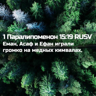 Picture 02 - 1 Паралипоменон 15:19 RUSV - Еман, Асаф и Ефан играли - Bible Verse Picture