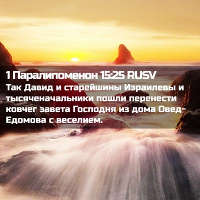 Picture 02 - 1 Паралипоменон 15:25 RUSV - Так Давид и старейшины - Bible Verse Picture