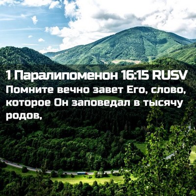 Picture 02 - 1 Паралипоменон 16:15 RUSV - Помните вечно завет Его, - Bible Verse Picture