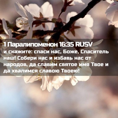 Picture 02 - 1 Паралипоменон 16:35 RUSV - и скажите: спаси нас, Боже, - Bible Verse Picture