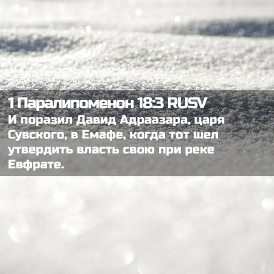 Picture 02 - 1 Паралипоменон 18:3 RUSV - И поразил Давид Адраазара, - Bible Verse Picture