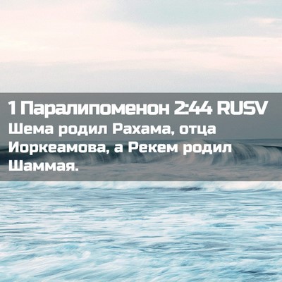 Picture 02 - 1 Паралипоменон 2:44 RUSV - Шема родил Рахама, отца - Bible Verse Picture
