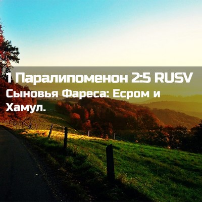 Picture 02 - 1 Паралипоменон 2:5 RUSV - Сыновья Фареса: Есром и - Bible Verse Picture