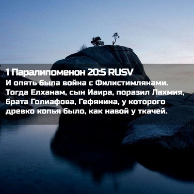 Picture 02 - 1 Паралипоменон 20:5 RUSV - И опять была война с - Bible Verse Picture