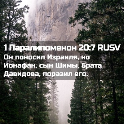 Picture 02 - 1 Паралипоменон 20:7 RUSV - Он поносил Израиля, но - Bible Verse Picture