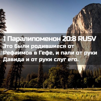 Picture 02 - 1 Паралипоменон 20:8 RUSV - Это были родившиеся от - Bible Verse Picture
