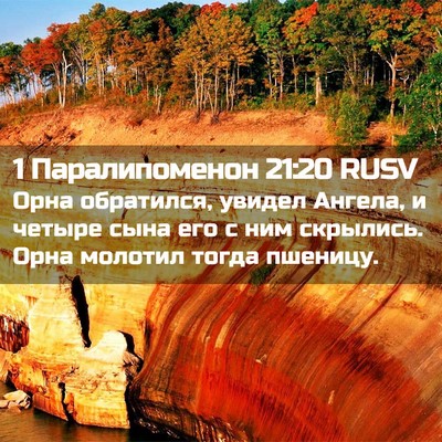 Picture 02 - 1 Паралипоменон 21:20 RUSV - Орна обратился, увидел - Bible Verse Picture
