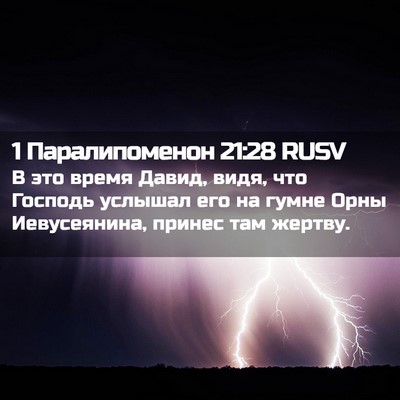 Picture 02 - 1 Паралипоменон 21:28 RUSV - В это время Давид, видя, что - Bible Verse Picture