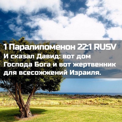 Picture 02 - 1 Паралипоменон 22:1 RUSV - И сказал Давид: вот дом - Bible Verse Picture