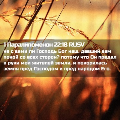 Picture 02 - 1 Паралипоменон 22:18 RUSV - не с вами ли Господь Бог - Bible Verse Picture