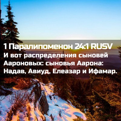 Picture 02 - 1 Паралипоменон 24:1 RUSV - И вот распределения - Bible Verse Picture