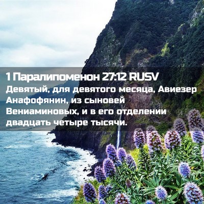 Picture 02 - 1 Паралипоменон 27:12 RUSV - Девятый, для девятого - Bible Verse Picture