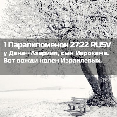 Picture 02 - 1 Паралипоменон 27:22 RUSV - у Дана--Азариил, сын - Bible Verse Picture