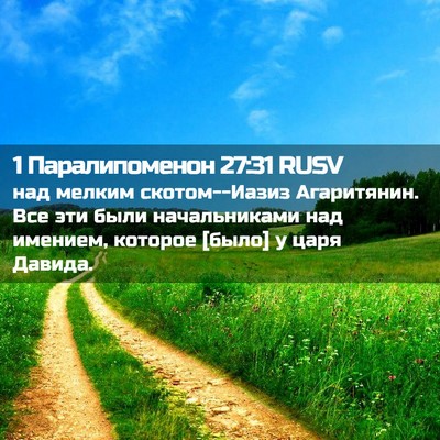 Picture 02 - 1 Паралипоменон 27:31 RUSV - над мелким скотом--Иазиз - Bible Verse Picture