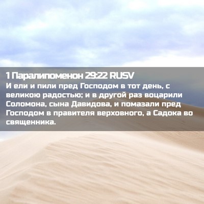 Picture 02 - 1 Паралипоменон 29:22 RUSV - И ели и пили пред Господом - Bible Verse Picture