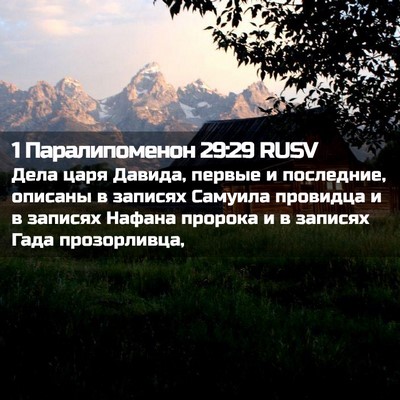Picture 02 - 1 Паралипоменон 29:29 RUSV - Дела царя Давида, первые и - Bible Verse Picture