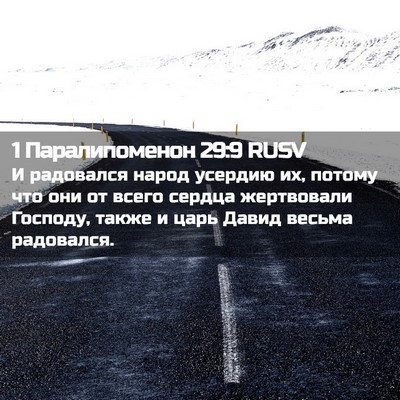 Picture 02 - 1 Паралипоменон 29:9 RUSV - И радовался народ усердию - Bible Verse Picture
