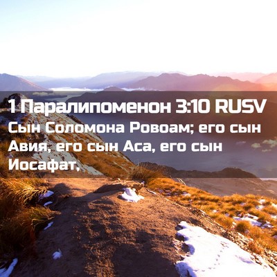 Picture 02 - 1 Паралипоменон 3:10 RUSV - Сын Соломона Ровоам; его - Bible Verse Picture
