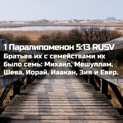 Picture 02 - 1 Паралипоменон 5:13 RUSV - Братьев их с семействами - Bible Verse Picture