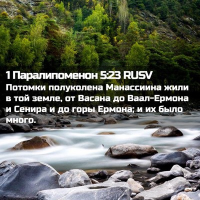 Picture 02 - 1 Паралипоменон 5:23 RUSV - Потомки полуколена - Bible Verse Picture
