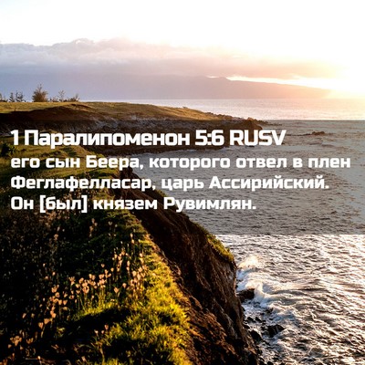 Picture 02 - 1 Паралипоменон 5:6 RUSV - его сын Беера, которого - Bible Verse Picture
