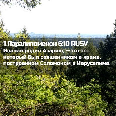 Picture 02 - 1 Паралипоменон 6:10 RUSV - Иоанан родил Азарию, --это - Bible Verse Picture