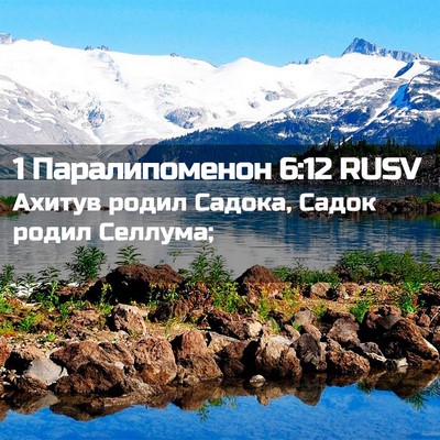 Picture 02 - 1 Паралипоменон 6:12 RUSV - Ахитув родил Садока, Садок - Bible Verse Picture