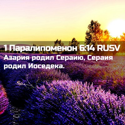 Picture 02 - 1 Паралипоменон 6:14 RUSV - Азария родил Сераию, - Bible Verse Picture