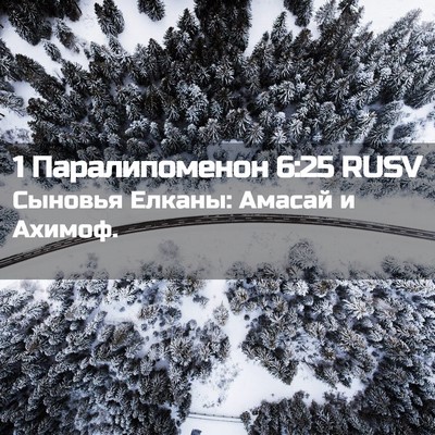 Picture 02 - 1 Паралипоменон 6:25 RUSV - Сыновья Елканы: Амасай и - Bible Verse Picture