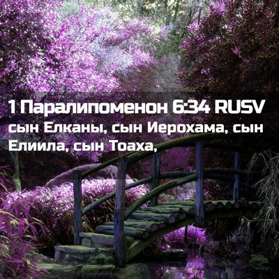 Picture 02 - 1 Паралипоменон 6:34 RUSV - сын Елканы, сын Иерохама, - Bible Verse Picture