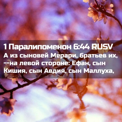 Picture 02 - 1 Паралипоменон 6:44 RUSV - А из сыновей Мерари, - Bible Verse Picture