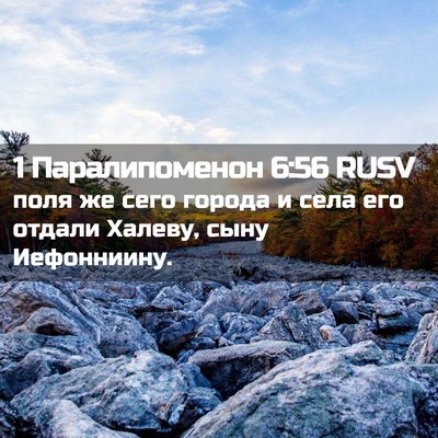 Picture 02 - 1 Паралипоменон 6:56 RUSV - поля же сего города и села - Bible Verse Picture