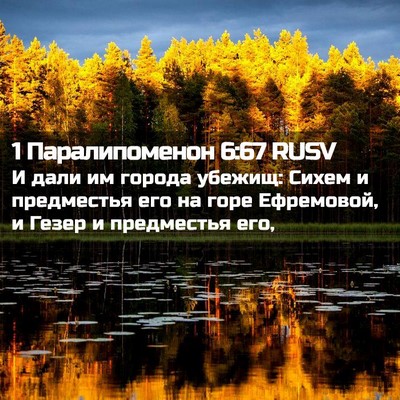 Picture 02 - 1 Паралипоменон 6:67 RUSV - И дали им города убежищ: - Bible Verse Picture