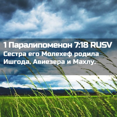 Picture 02 - 1 Паралипоменон 7:18 RUSV - Сестра его Молехеф родила - Bible Verse Picture