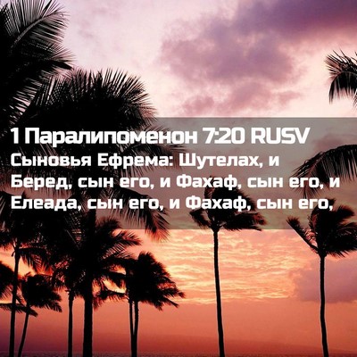 Picture 02 - 1 Паралипоменон 7:20 RUSV - Сыновья Ефрема: Шутелах, и - Bible Verse Picture