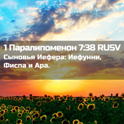 Picture 02 - 1 Паралипоменон 7:38 RUSV - Сыновья Иефера: Иефунни, - Bible Verse Picture