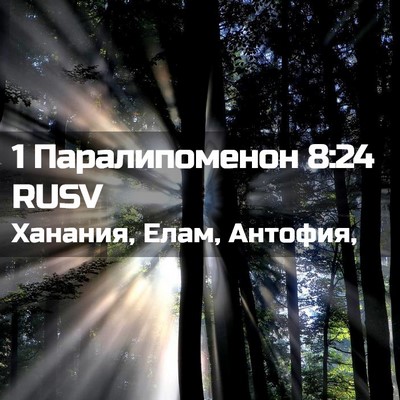 Picture 02 - 1 Паралипоменон 8:24 RUSV - Ханания, Елам, - Bible Verse Picture