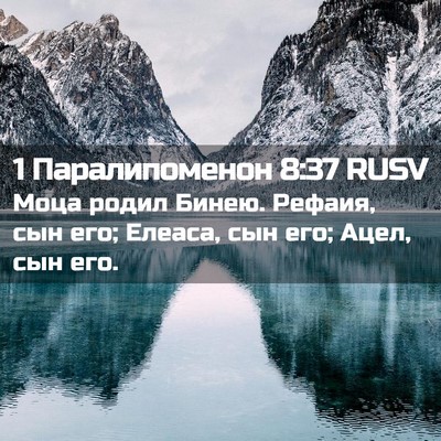 Picture 02 - 1 Паралипоменон 8:37 RUSV - Моца родил Бинею. Рефаия, - Bible Verse Picture