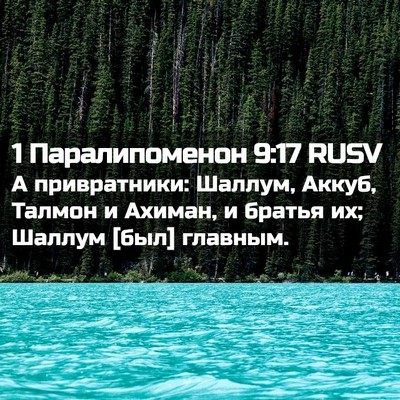 Picture 02 - 1 Паралипоменон 9:17 RUSV - А привратники: Шаллум, - Bible Verse Picture