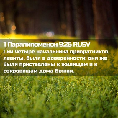 Picture 02 - 1 Паралипоменон 9:26 RUSV - Сии четыре начальника - Bible Verse Picture