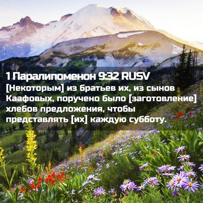 Picture 02 - 1 Паралипоменон 9:32 RUSV - [Некоторым] из братьев их, - Bible Verse Picture