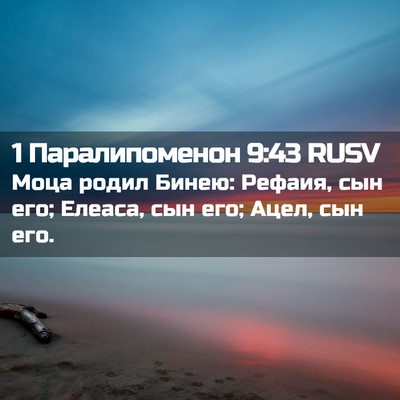 Picture 02 - 1 Паралипоменон 9:43 RUSV - Моца родил Бинею: Рефаия, - Bible Verse Picture