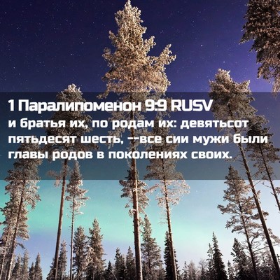 Picture 02 - 1 Паралипоменон 9:9 RUSV - и братья их, по родам их: - Bible Verse Picture