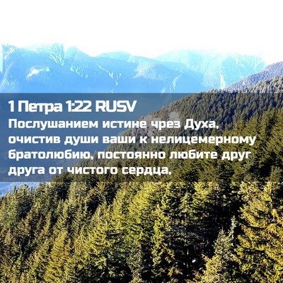 Picture 02 - 1 Петра 1:22 RUSV - Послушанием истине чрез - Bible Verse Picture