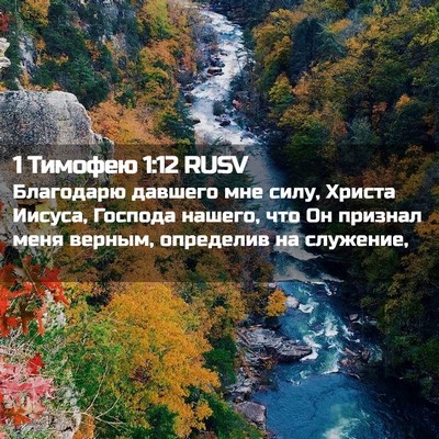 Picture 02 - 1 Тимофею 1:12 RUSV - Благодарю давшего мне - Bible Verse Picture