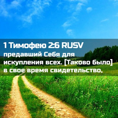 Picture 02 - 1 Тимофею 2:6 RUSV - предавший Себя для - Bible Verse Picture