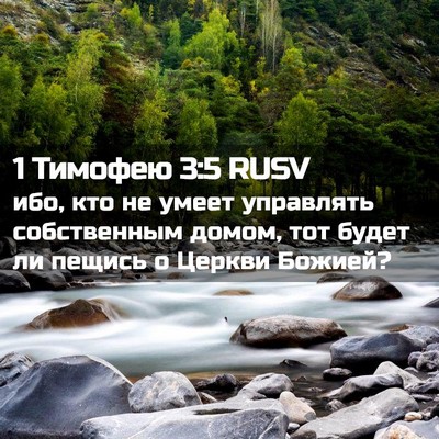 Picture 02 - 1 Тимофею 3:5 RUSV - ибо, кто не умеет управлять - Bible Verse Picture