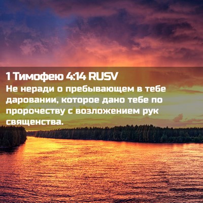 Picture 02 - 1 Тимофею 4:14 RUSV - Не неради о пребывающем в - Bible Verse Picture