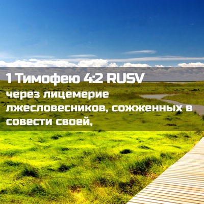 Picture 02 - 1 Тимофею 4:2 RUSV - через лицемерие - Bible Verse Picture