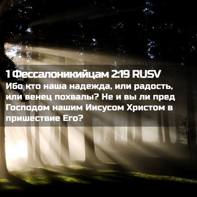 Picture 02 - 1 Фессалоникийцам 2:19 RUSV - Ибо кто наша надежда, или - Bible Verse Picture